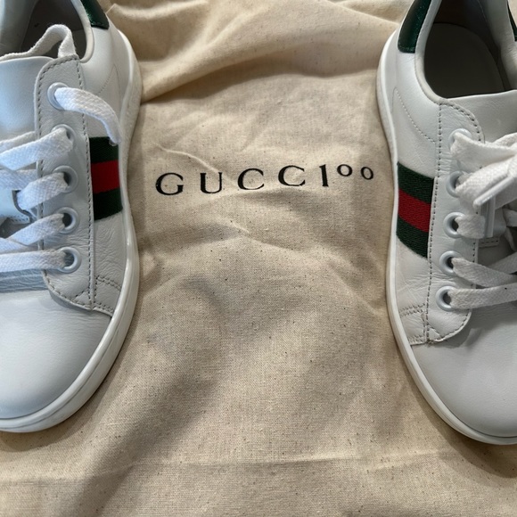 GUCCI CHILDREN'S ACE LEATHER SNEAKER - Picture 2 of 6
